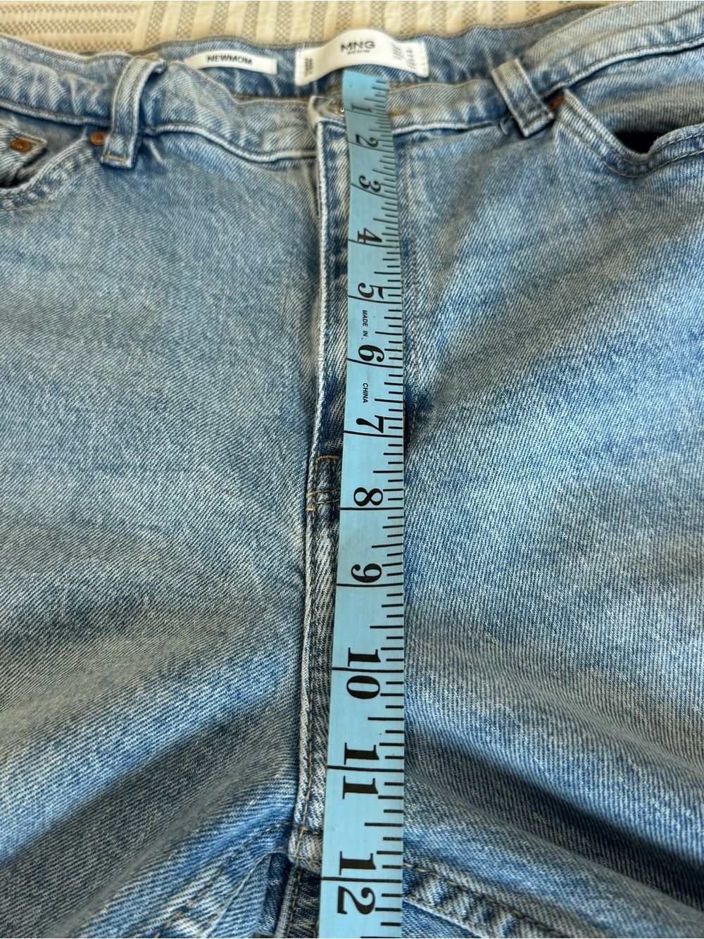 Mango Newmom Comfort High-Rise Jeans | Cropped Mom Fit | Size 12 - Picture 9 of 10